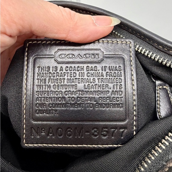 Coach Black Women's Monogram and Leather Small Hobo Bag - Picture 7 of 10